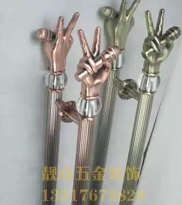 European-style glass door handle Bronze wooden door handle Stainless steel big handle Good sound ktv door handle 91