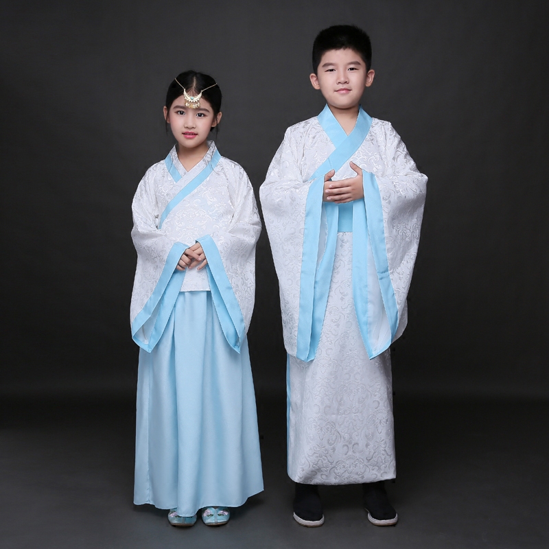 Children's Hanfu Xiaotong Guoxuanfu Three-character Classics, male and female students, performance clothes, Golden Boy and Jade female costume