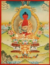 Decorative semi-handmade Buddha thangka portrait Amitabha 027 photo paper double-sided plastic seal