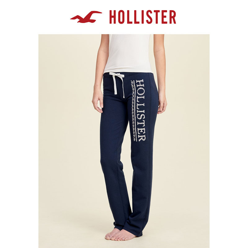 Hollister 2016春装新款 Skinny 图案运动裤 女 114906