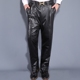 Quần da nam cộng với nhung dày lông lỏng lẻo một nam mùa đông lớp da bò trung niên cotton quần da cừu shop quần áo nam Quần da