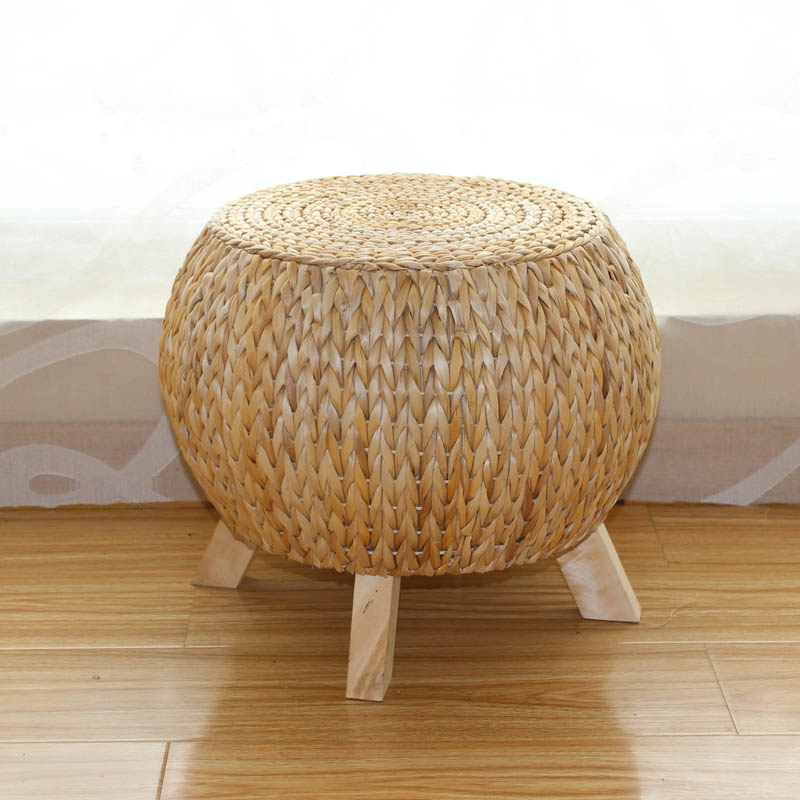 Creative sitting stool straw choreography sitting mound casual sitting stool handmade plantain leaf rattan choreography small round stool short stool for a shoe-changing stool