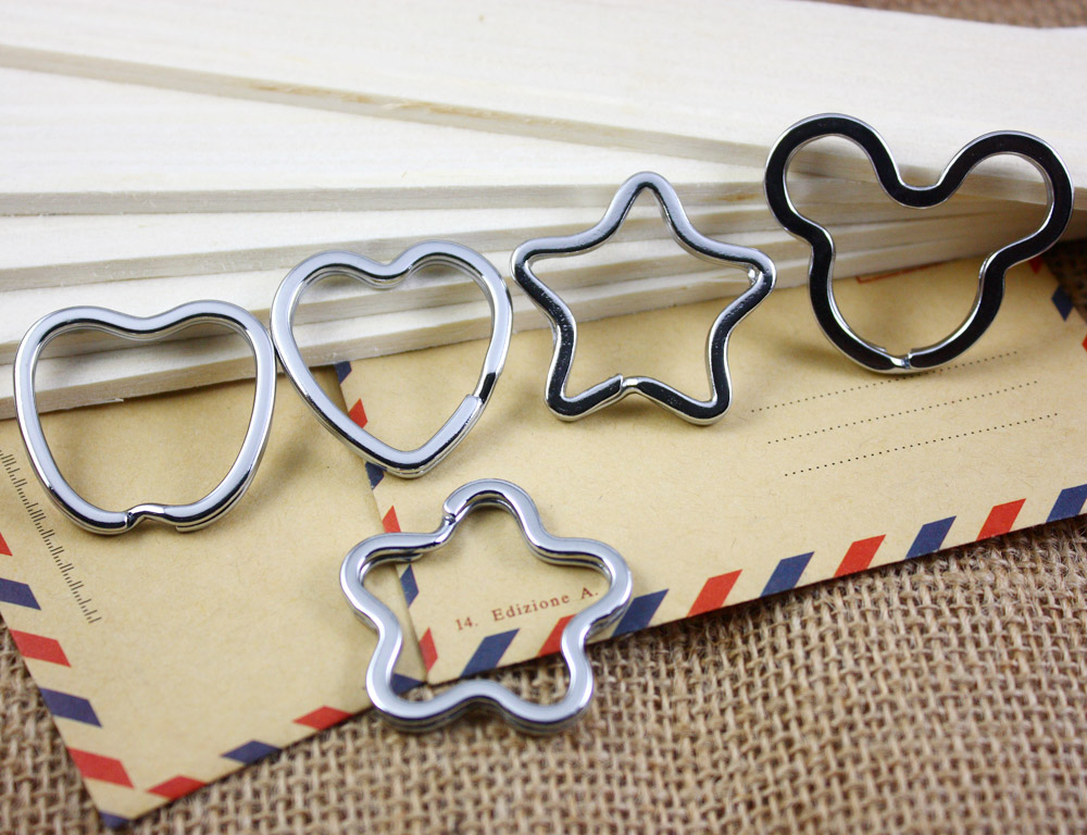 Novelty Alien Circle Key ring Key buckle Different shapes Key ring Loving Hearts Shape Pentagram Star Plum Blossom