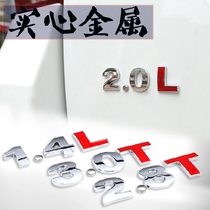 Car displacement logo metal paste digital decoration 1 6T1 8T2 0T3D three-dimensional solid displacement tail mark modification