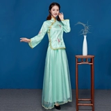Платье подружки невесты для школьников, длинный ретро комплект, весенний летний костюм, китайский стиль, с вышивкой