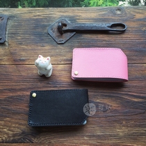 (Little island hand-made) (poetry in the heart)Full hand-sewn H goatskin rotating card bag multi-color optional