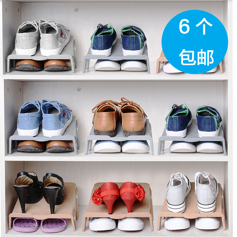 日本Fasola塑料双层立体鞋架创意鞋子收纳架防滑鞋架上下层整理架