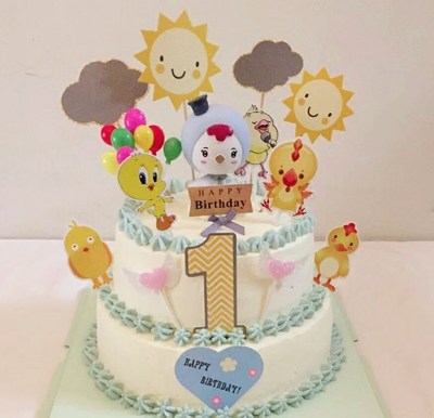 Cake Decoration Chicken Ornaments Zodiac One Year Old Party