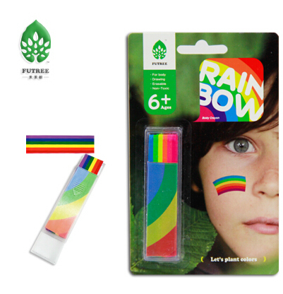 Future Tree 6-Color Rainbow Strip Baby Body Painting Pen Kidsren's Face Painting Stick Halloween Makeup Paint Pen