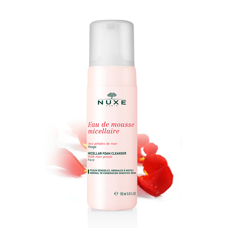 Nuxe欧树三种玫瑰泡沫摩丝150ml洁面洗面奶舒缓肌肤