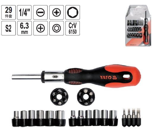 Easy Rio Tinto Import Steamers 28 Pieces Sets 1 4 Ratchet Screws Screwdriver Set Ratchet SCREW DRIVER KNIFE YT-2808