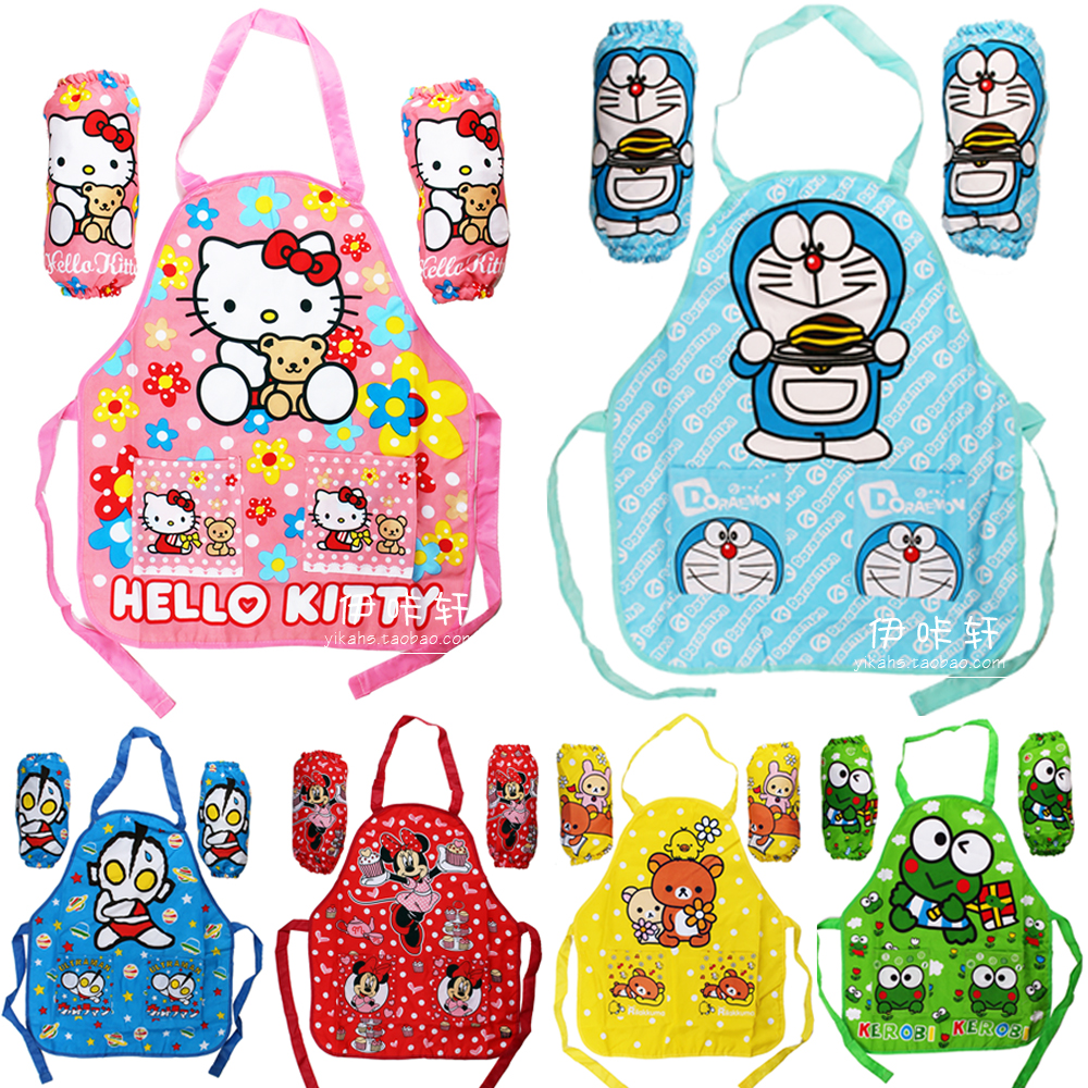 Large children's apron art painting clothing cartoon waterproof and anti-dirty children's painting coverall with sleeves eating clothing protective clothing