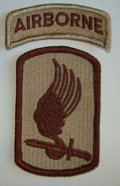 Embroidered Badge US 173rd Airborne Brigade Badge Armband Windbreaker Jacket with Badge Sand Color Back Adhesive