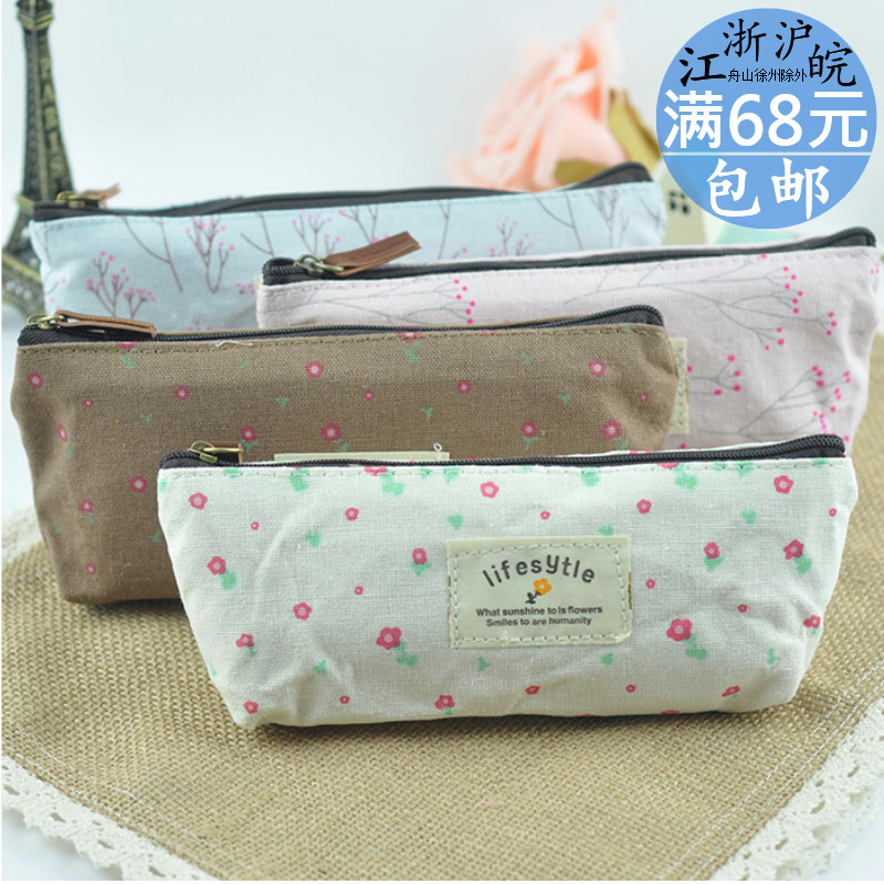 Pastoral Floral Pen Case Korean Stationery Stationery Bag Stationery Bag Cosmetic Bag Storage Bag Pen Case