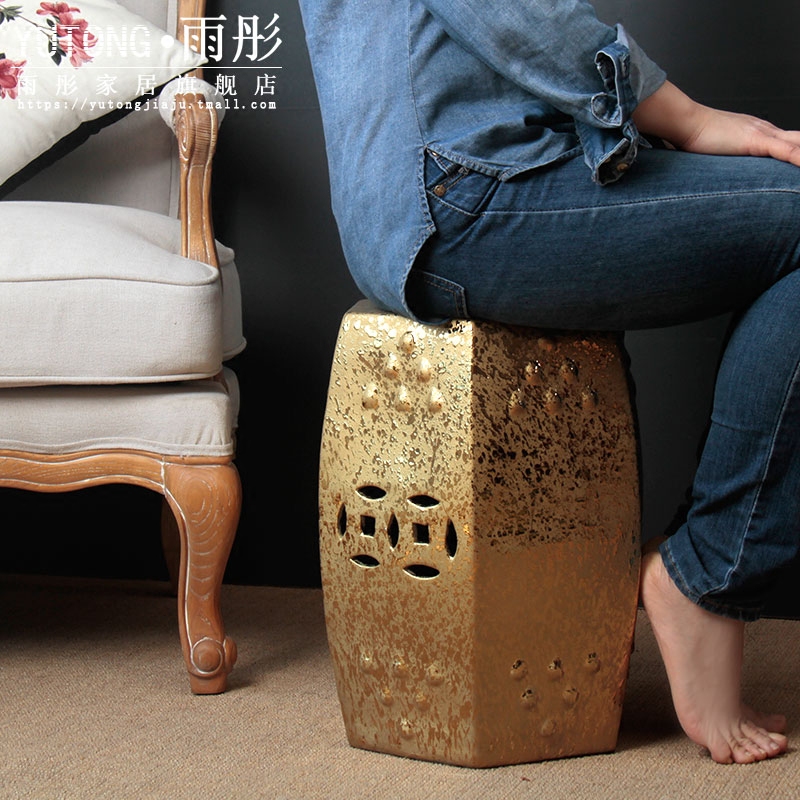 Jingdezhen ceramic drum who the new Chinese style villa hotel decoration between example pier sit mound in shoes who toilet who