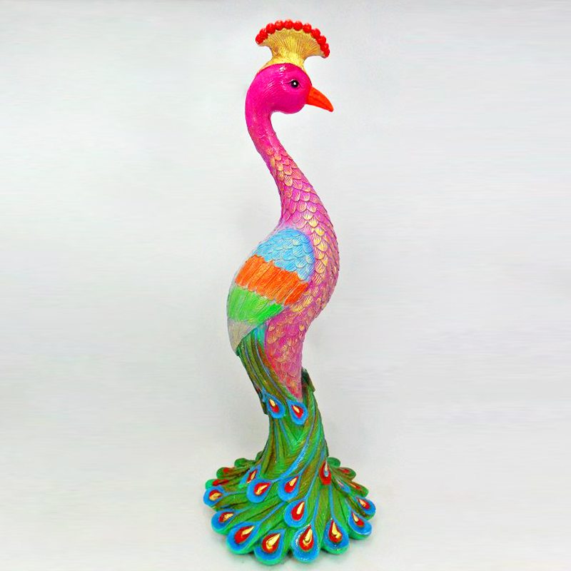 Y2016-2-33=63cm height-19cm wide-super-colourful peacock-gypsum like Phoenix peacock mold