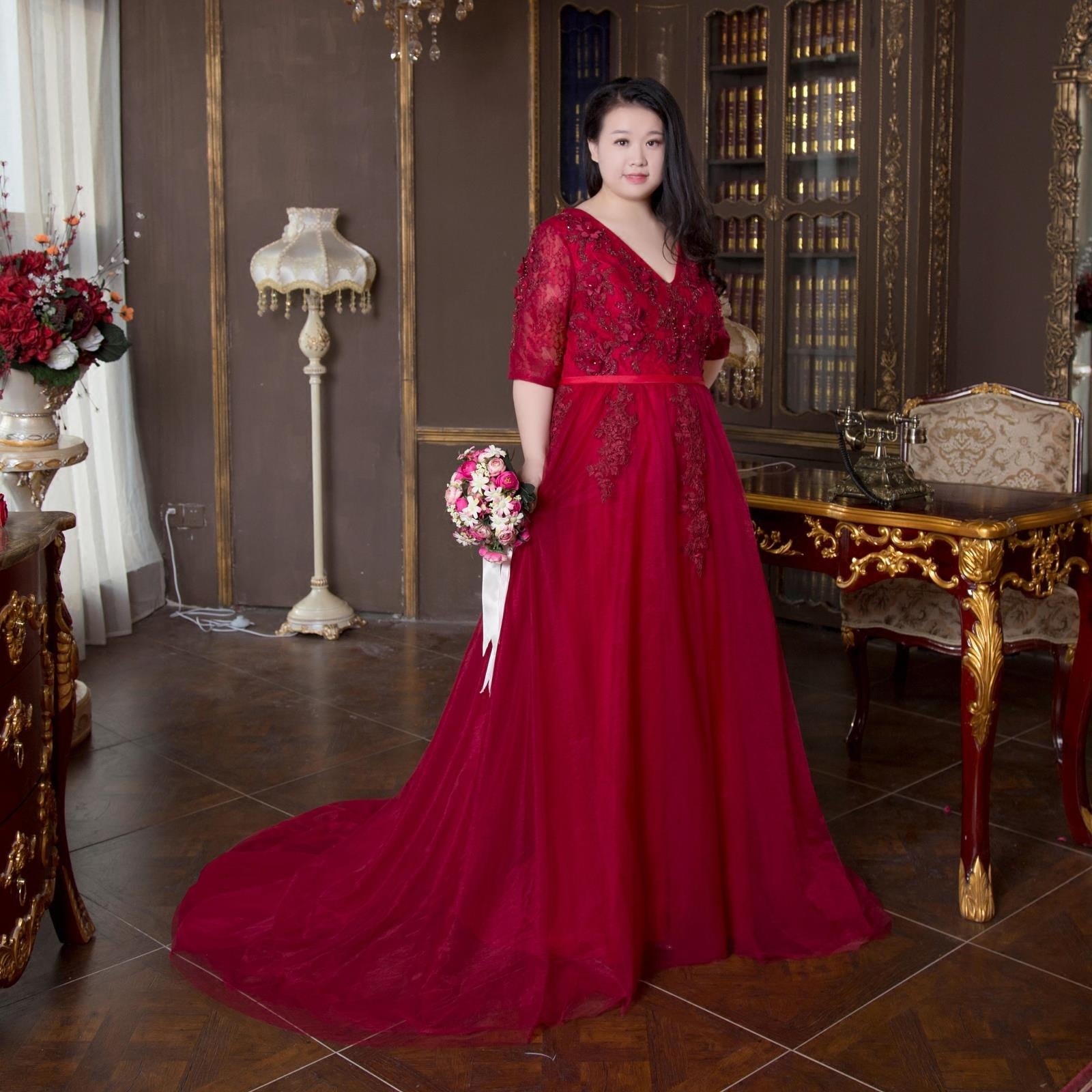 Large Size Toast Fat Mm Bride 200 Pounds Thin 2018 New Red Wedding