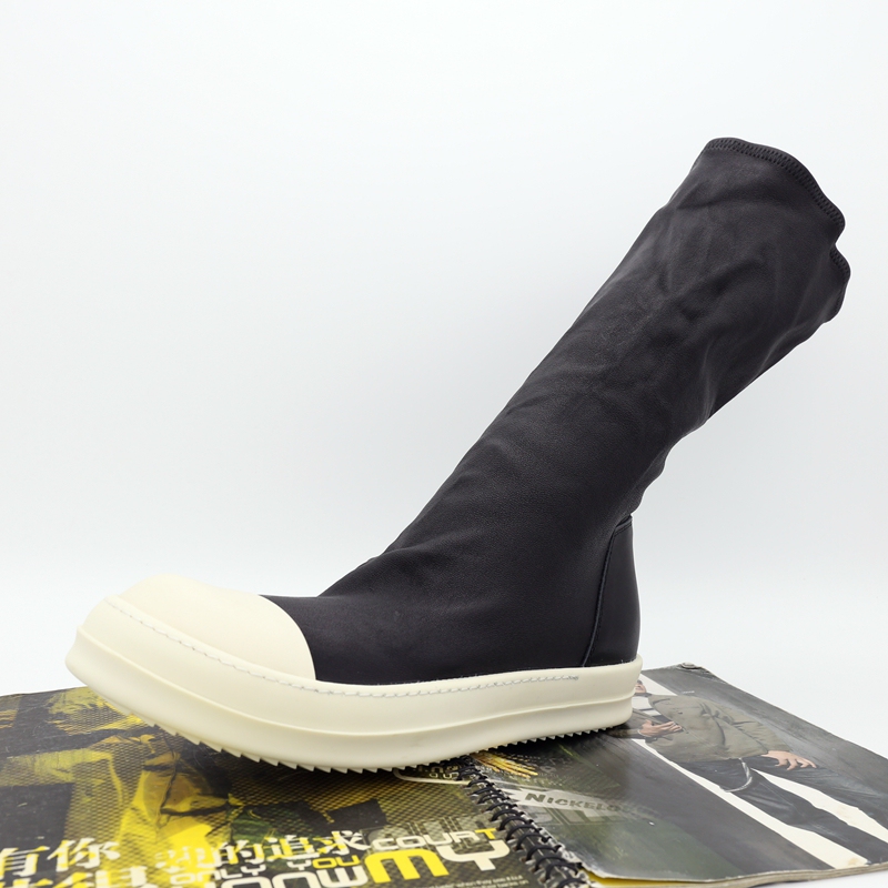Ro New Dark Fashion Men's Slip-On Sock Shoes Men's Boots Men's Elastic Sheepskin Couple High-Top Shoes Tpu Fragrant Sole Ro New Dark Fashion Men's Slip-On Sock Shoes Men's Boots Men's Elastic Sheepskin Couple High-Top Shoes Tpu Fragrant Sole