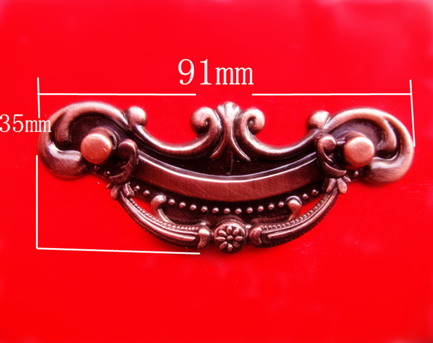 Drawer handle Yuanbao handle red and ancient bronze handle