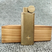 Bainuo BNC003-C01 Golden personality retro grinding wheel cigarette military pure copper pipe igniter lighter