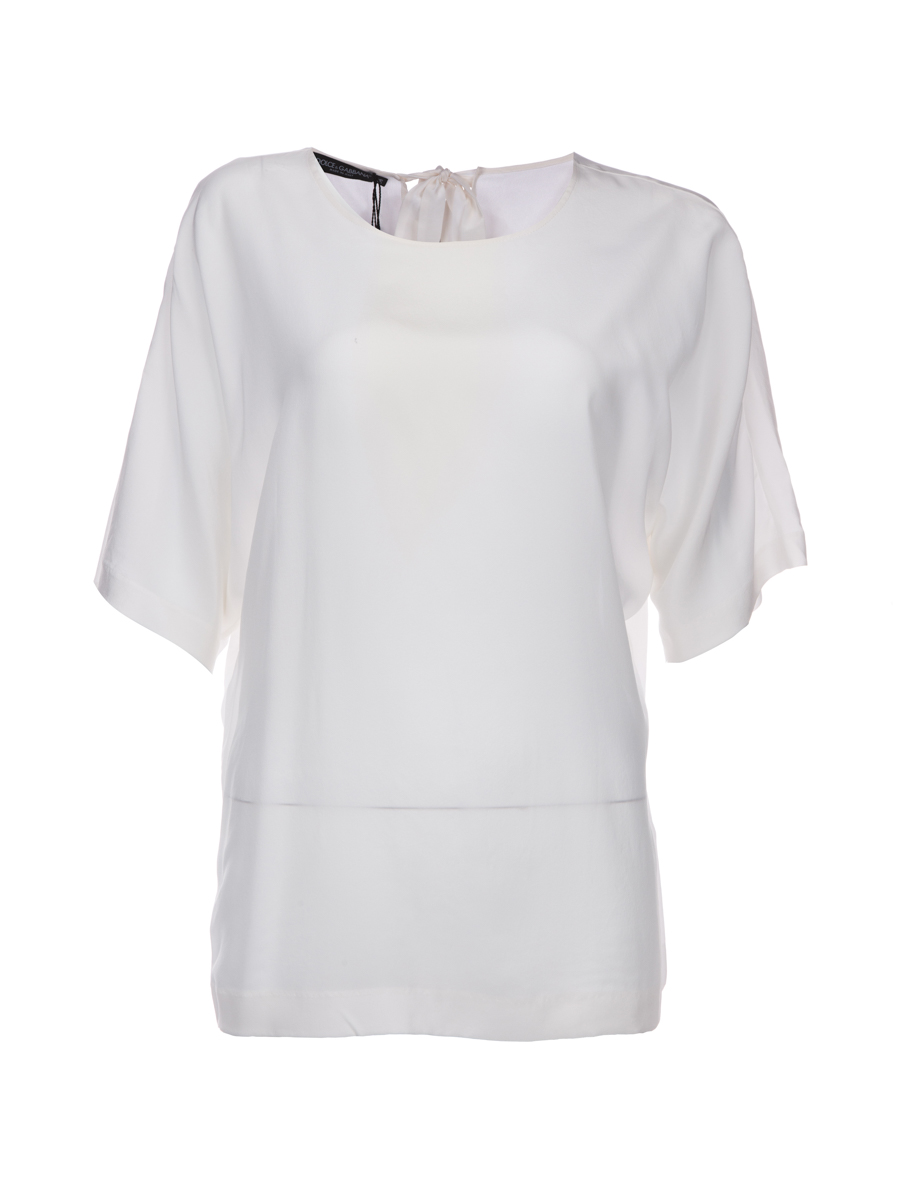 Dolce&Gabbana 白色微透视半袖上衣