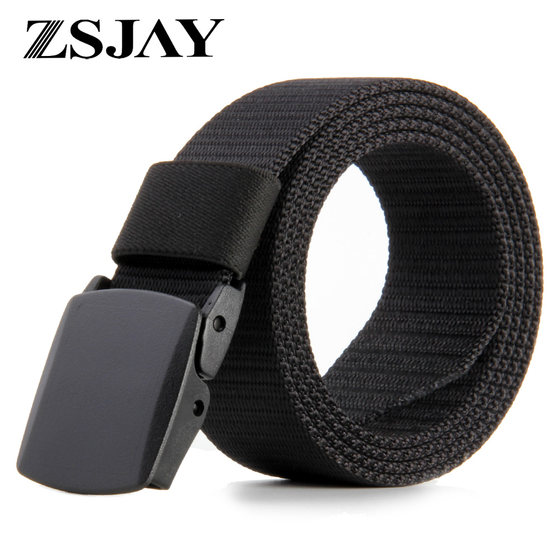 Tactical bird-passing security canvas belt, casual metal-free outdoor nylon naked pants belt, military fan tactical belt for men