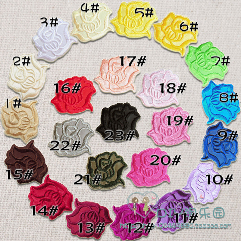 Rose Florid Embroidery Decorative Clog Applique HOTEL TABLE CLOTH BED LINEN THIN YARN SNOW SPINNING FOREIGN DRESS SPECIAL REPAIR PATCHES