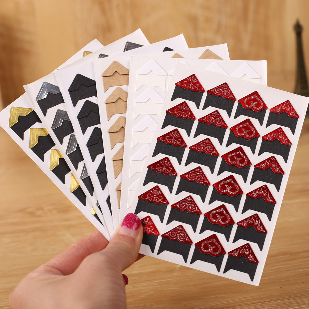 Dream time set DIY Artisanal Movie Set Accessories Diy Photo Corner Stick fixed photo post Retro corner sticker phase corner