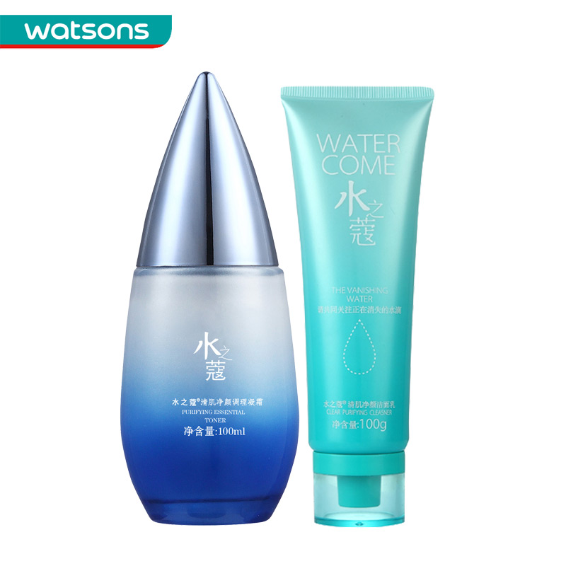 【屈臣氏】组合价 水之蔻清肌净颜调理凝露100ml+洁面乳100g