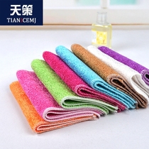Bamboo fiber scour cloth dishwashing towel dishcloth dishcloth double layer thickened non-hair cleaning products
