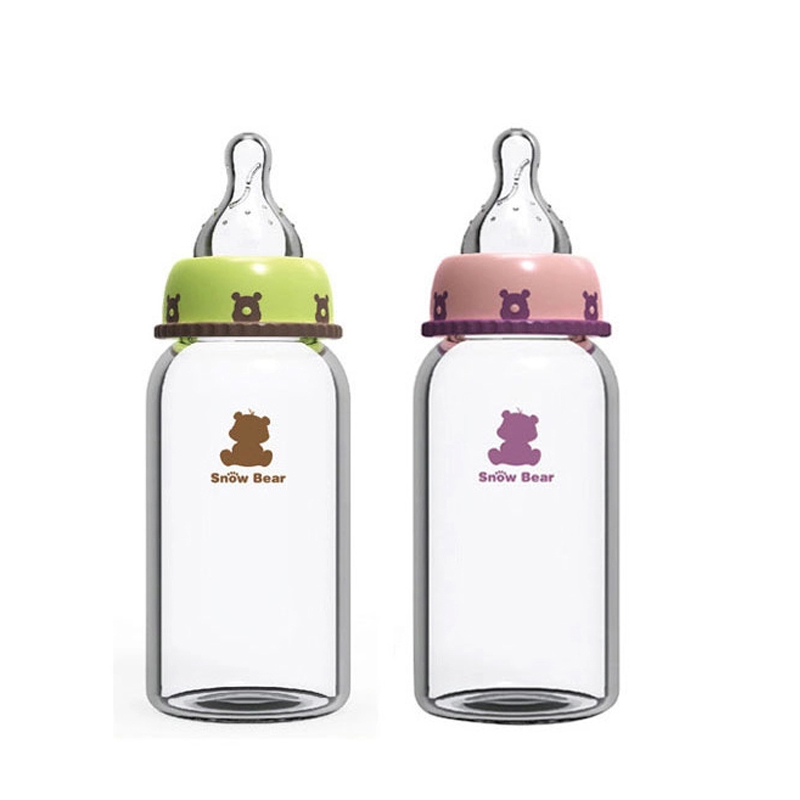 小白熊婴儿标准口玻璃奶瓶防胀气150ml