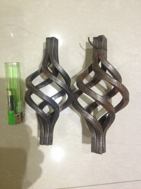 Iron Art Galvanized Mid ball Bird Cage Flower Basket Forged joint Stairs Armrest Gate Accessories Guardrails Guard Windows JT-082
