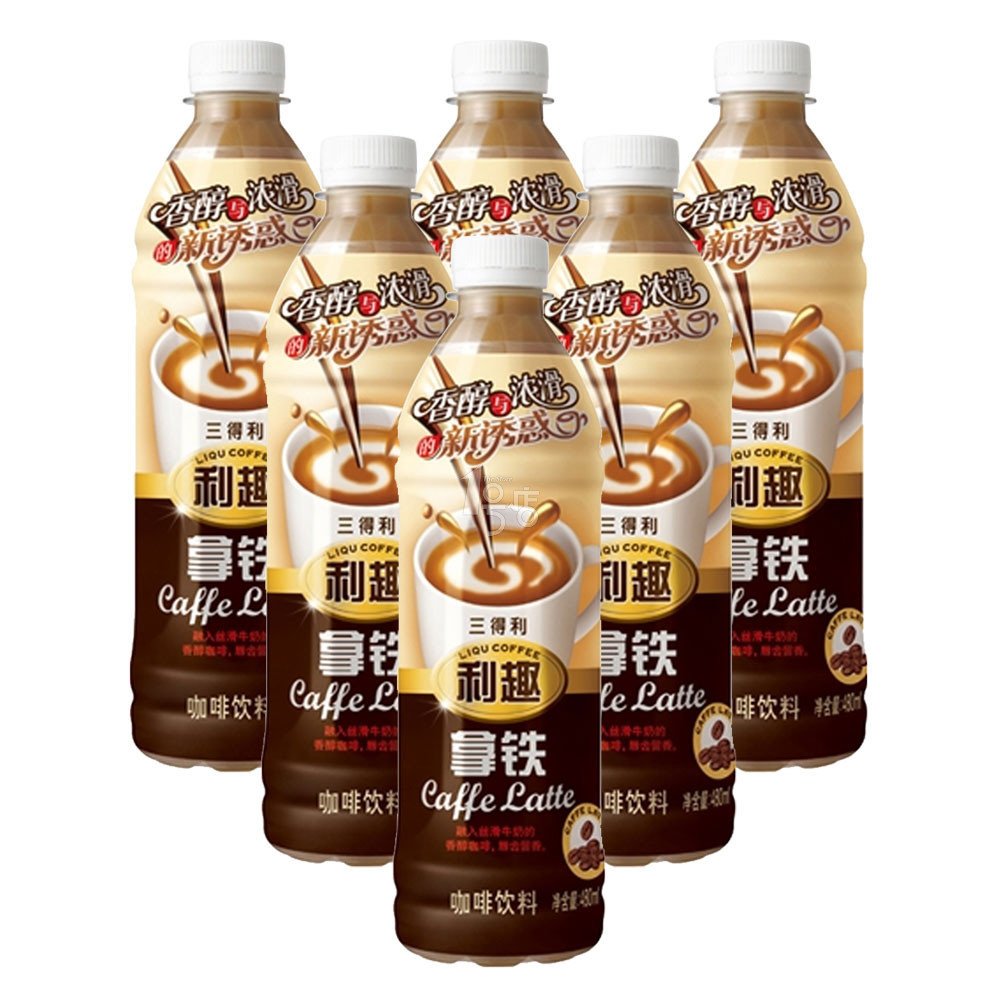 三得利咖啡 利趣拿铁奶咖480ml/瓶 X 6 组合装 新老包装随机发货