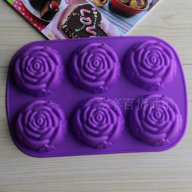 6 even rose silicone cake mould