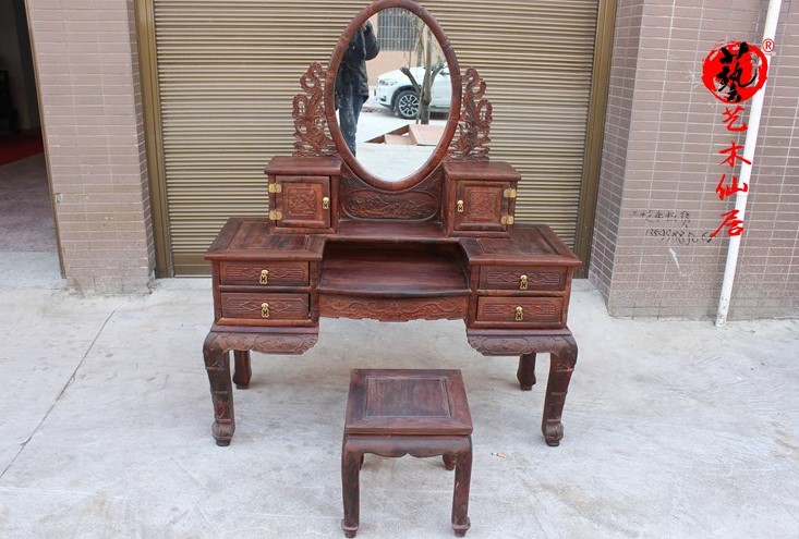 Fairy Tours Red Wood Classical Furniture Great Red Acid Branches Makeup Table Two Sets Solid Wood Toenails Yellow Sandalwood Antique