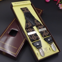 Strong non-slip mens straps lengthen fat people elastic suspenders comfortable wide strap clip business trousers suspenders