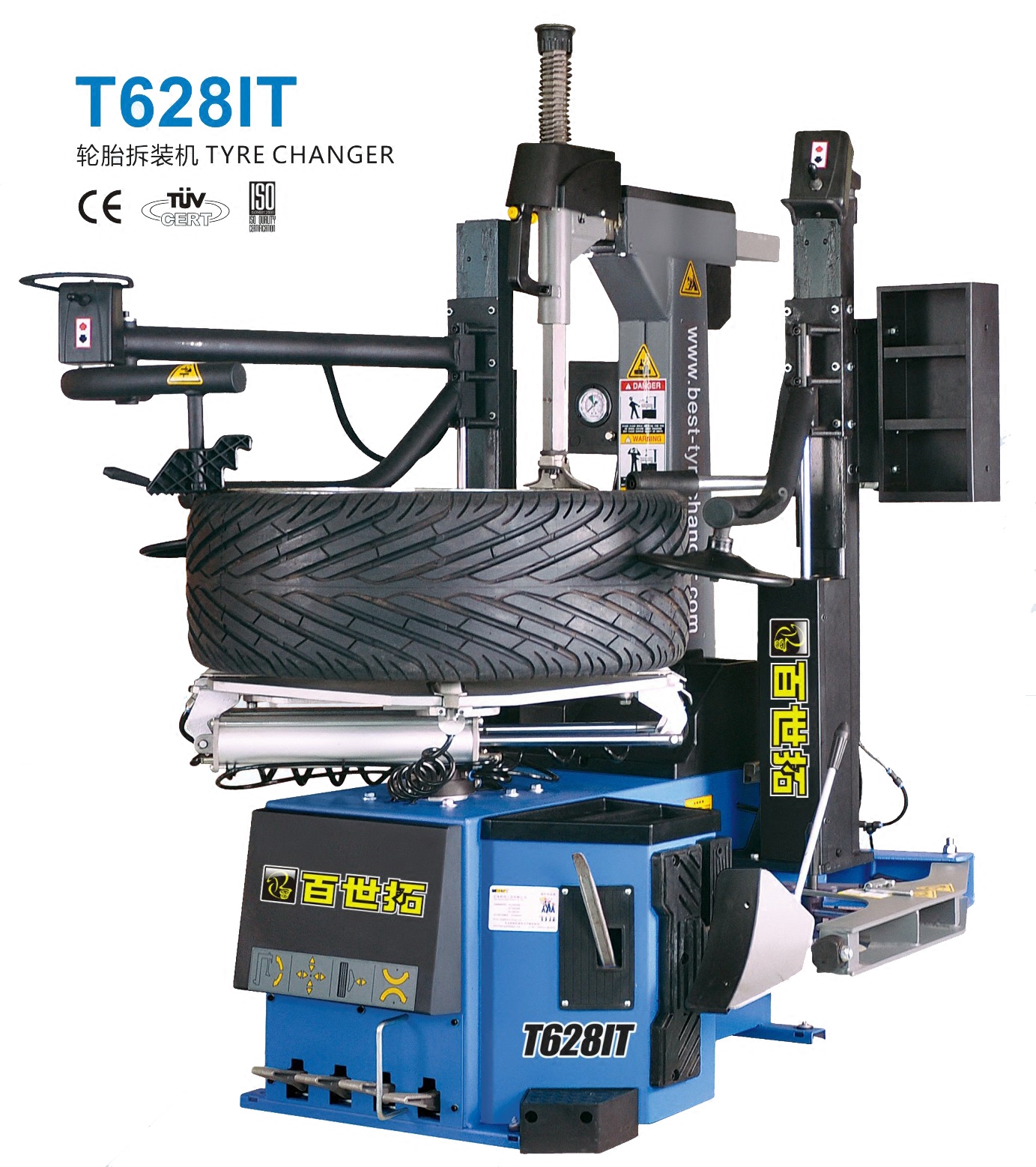 Fully automatic tire dismantling machine with explosion and inflating T628IT for full automatic tire dismantling machine of Shanghai's Baise Rio Tinto