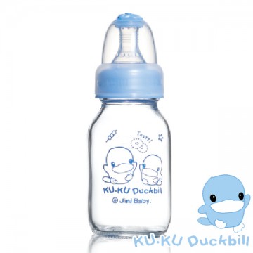 台湾官网直邮进口[KU.KU酷咕鸭]无铅耐热玻璃奶瓶120ml乙支