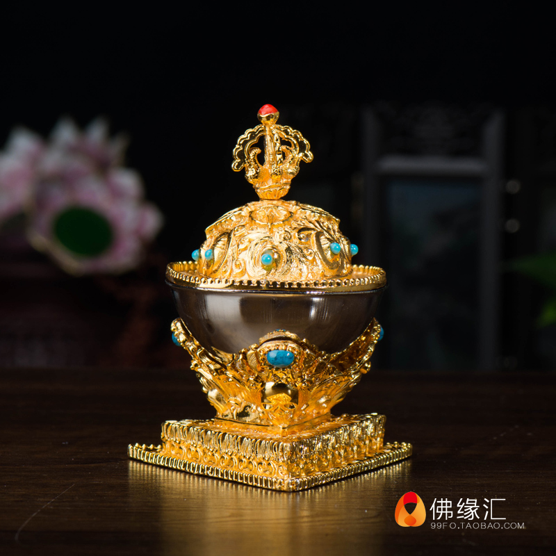 Buddhist supplies imitate Nepalese tantric empowerment offerings gilded Toba bowls Offerings 12 cm high