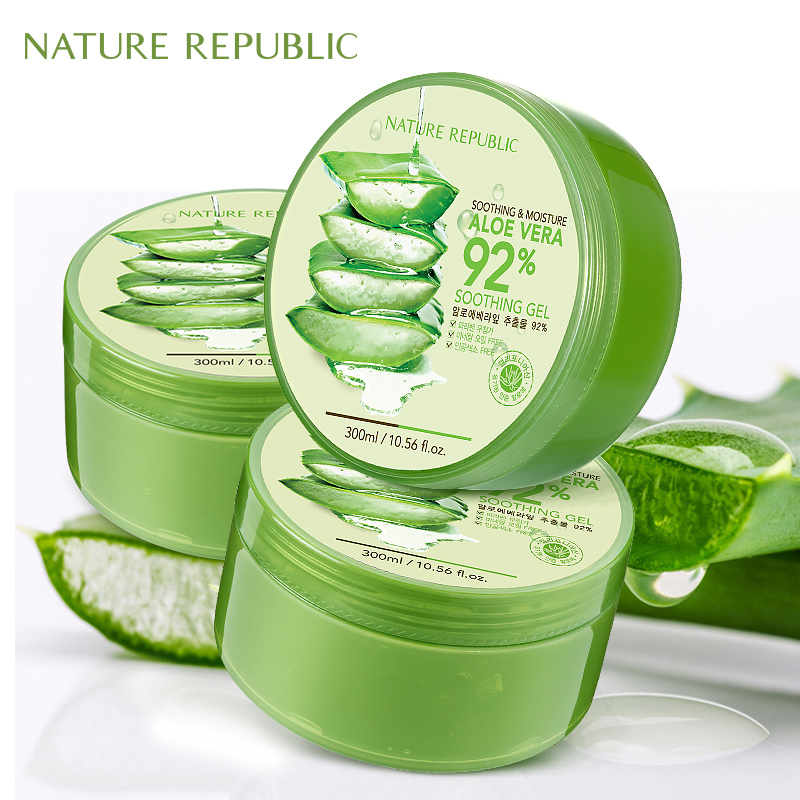 Nature Republic韩国自然乐园芦荟胶 补水保湿面霜*3瓶实惠装正品