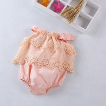 Baby 0 climbs to summer style 6 clothes 3 months female baby 1 year old 3 one-piece clothes Harvest triangle first birth 5 summer clothes Korean version