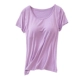 Modal cotton đai ngực pad tay áo ngắn nữ áo ngực miễn phí cup một nửa tay áo vest nhà đồ ngủ yoga