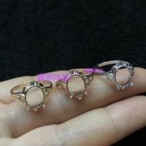 Simple large square 9k14k18k gold ring empty support content support identification white yellow rose three colors optional