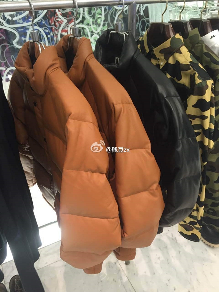 bape leather classic down jacket