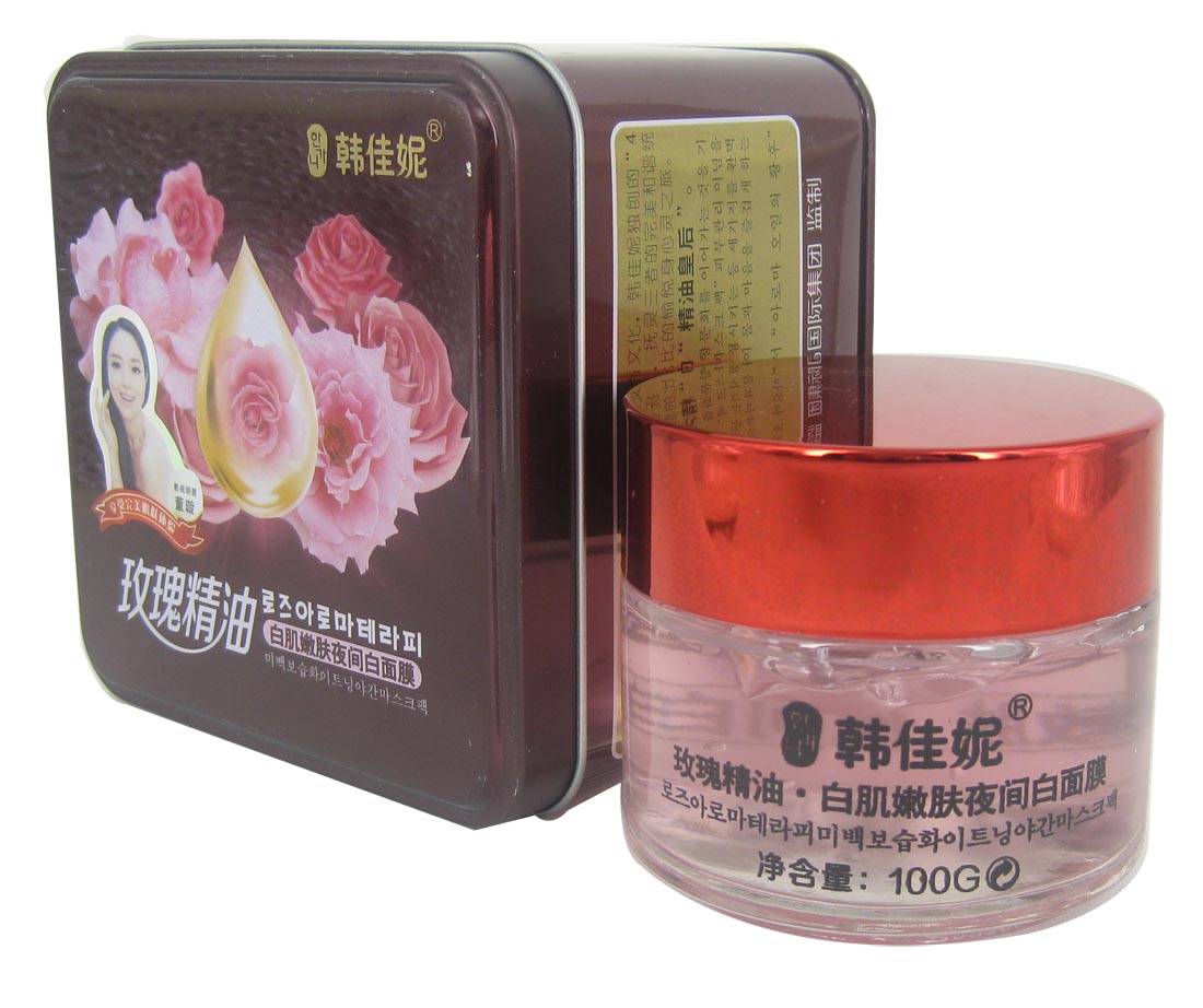 韩佳妮玫瑰精油白肌嫩肤夜间免洗面膜100g补水保湿滋润亮肤色