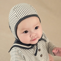 Korean baby hat spring and autumn thin windproof ear cap cotton boneless newborn baby hat newborn female