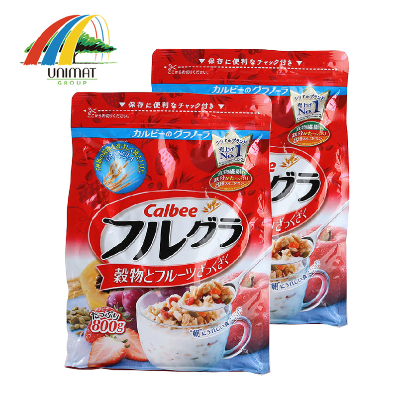 包邮日本发 卡乐比麦片水果麦片800g*2袋 日本Calbee麦片即食麦片
