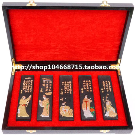 Old Hu Kaiwen emblem ink ingots ink block ink block boutique emblem ink gift box ink Tang Dynasty poet set ink 2 2 * 5