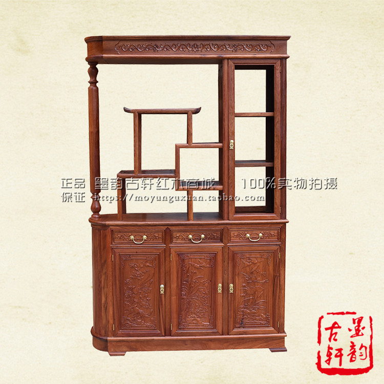 Red Wood Xuan Guan Cabinet Myanmar Flowers Pear Solid Wood Partition Wine Cabinet Dining Side Cabinet Decorated Cabinet Door Hall Shoe Cabinet Locker screen 