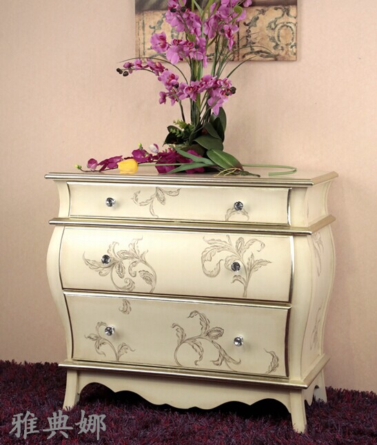 European-style porch cabinet decorative cabinet pastoral painted cabinet decorative cabinet American three-drawer cabinet foyer locker K3037